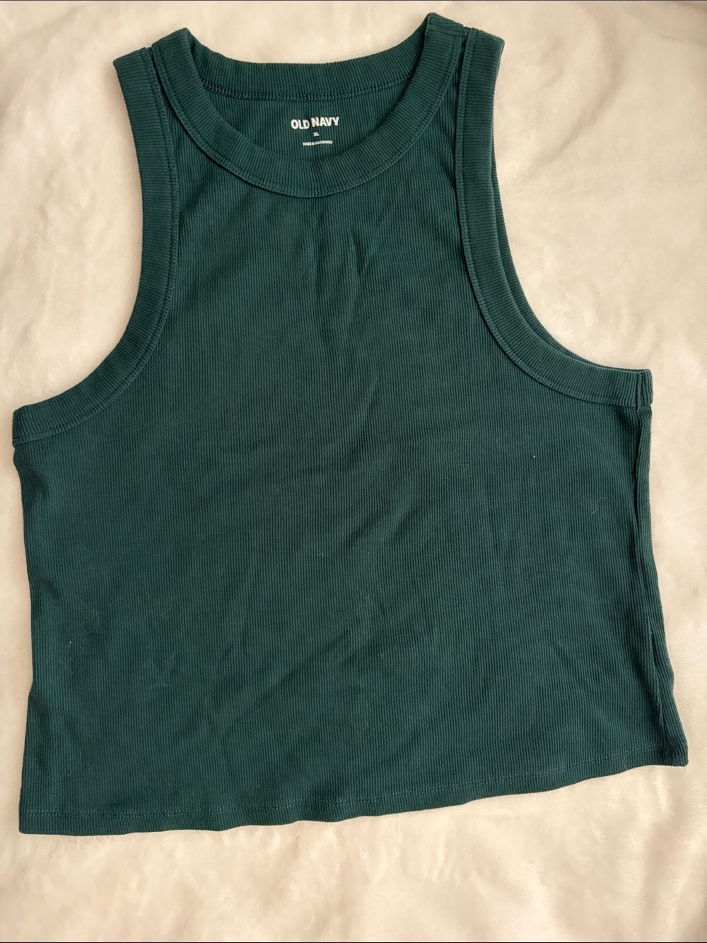 Old Navy Women's Teal Ribbed Crop Tank